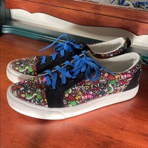 Super Mario Sneakers with Blue Laces